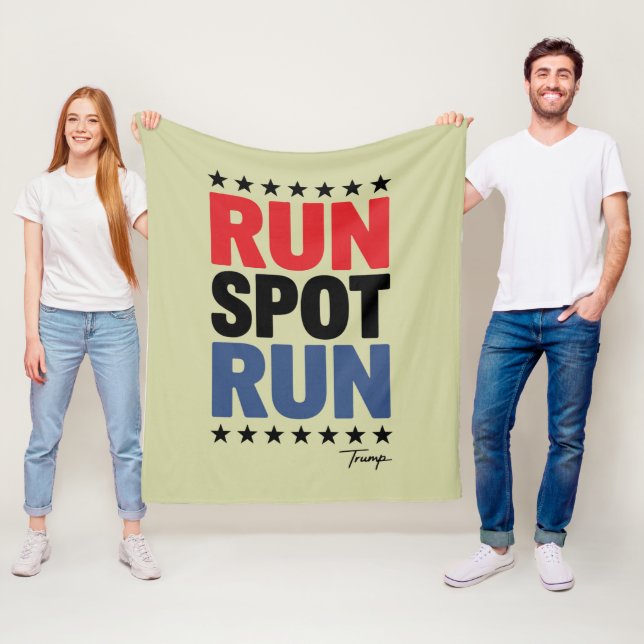 Run Spot Run Trump 2024 Fleece Blanket (In Situ)
