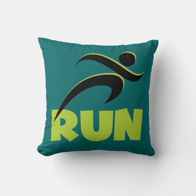 RUN Spring Green Cushion (Front)