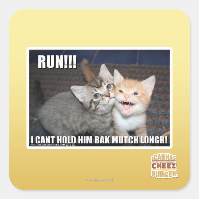 RUN!!! SQUARE STICKER (Front)