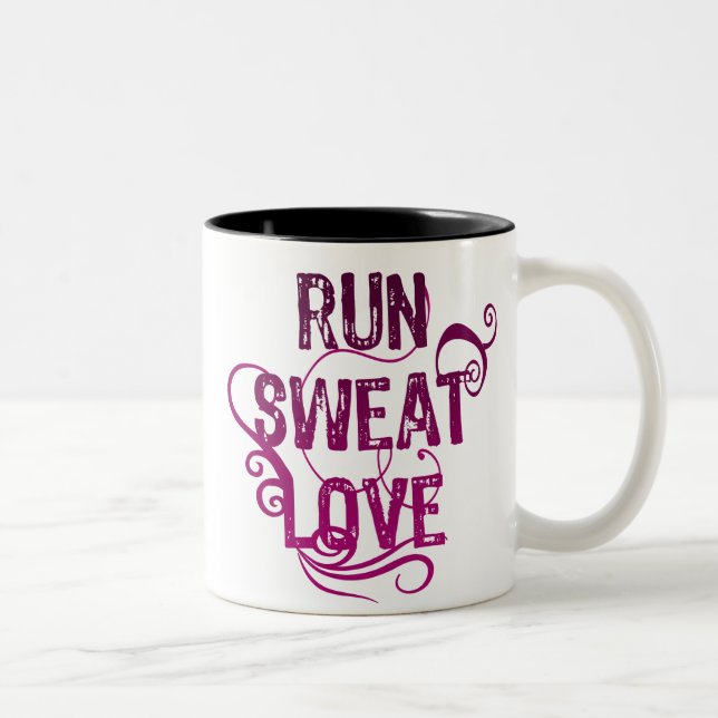 Run Sweat Love Two-Tone Coffee Mug (Right)