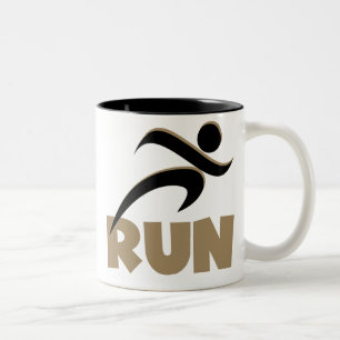 RUN Tan Two-Tone Coffee Mug