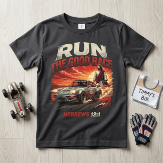 Run The Good Race Hebrews 12:1 Christian Car Racin T-Shirt
