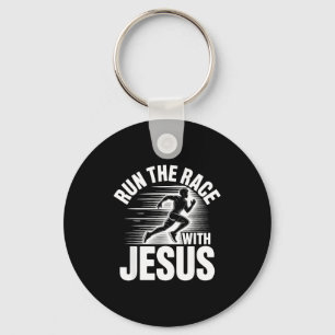 Run The Race With Jesus Motivational Quote Key Ring