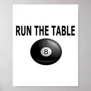 Run The Table Billiards Pool Eight Ll  Poster