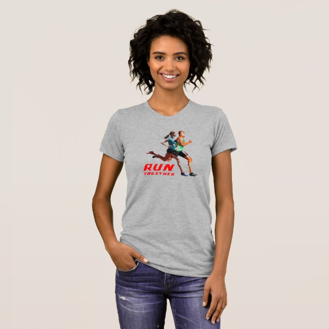 Run Together | Women's Bella+Canvas Slim Fit T-Shirt (Front Full)