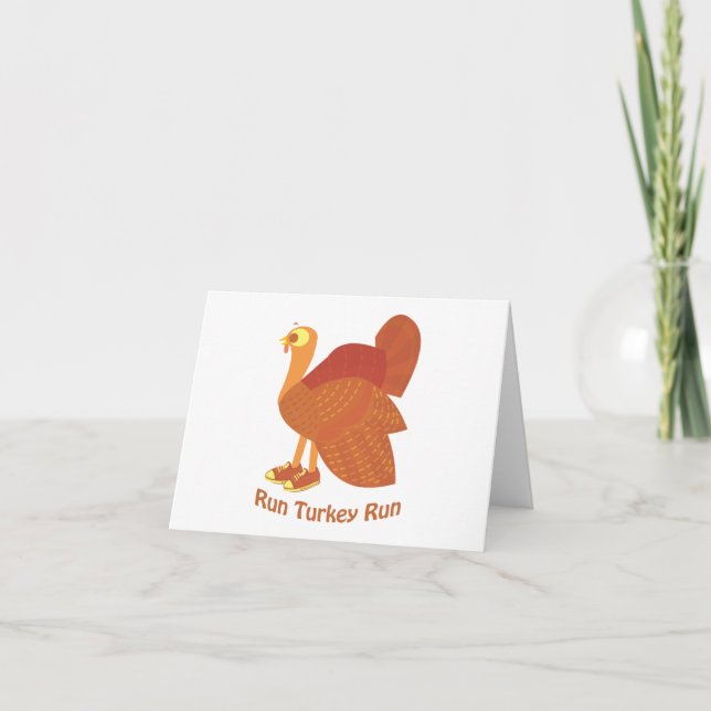 Run, Turkey, Run Holiday Card (Front)