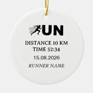 RUN Typography Running Design   Minimalist Runner Ceramic Ornament