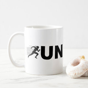 RUN Typography Running Design Minimalist Runner Coffee Mug