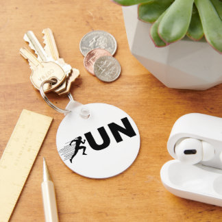 RUN Typography Running Design | Minimalist Runner Key Ring