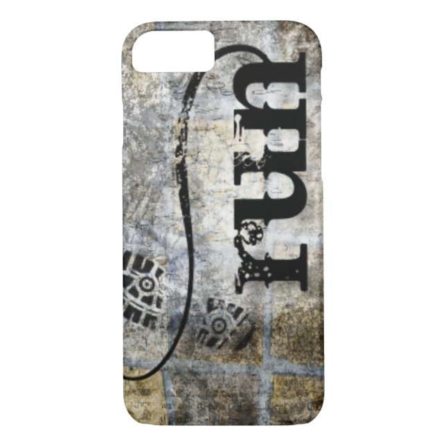 Run w/Shoe Grunge by Vetro Jewellery & Designs Case-Mate iPhone Case (Back)