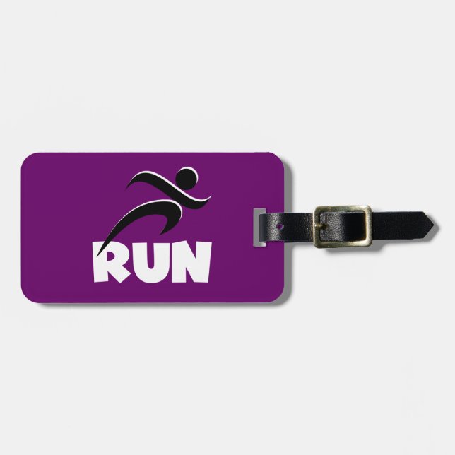 RUN White Luggage Tag (Front Horizontal)