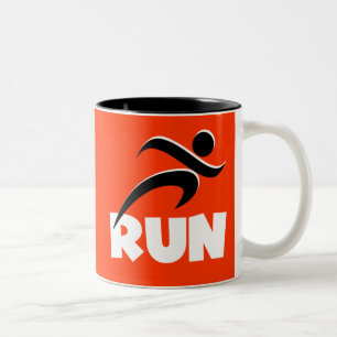 RUN White Two-Tone Coffee Mug