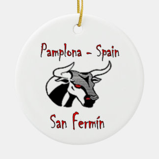 Run with bulls ceramic tree decoration