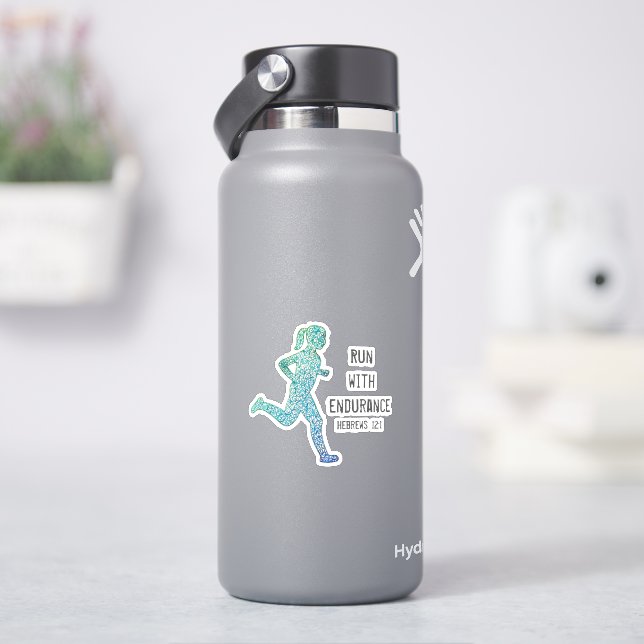 "Run With Endurance" Girl Runner Custom-Cut Vinyl (HydroFlask)