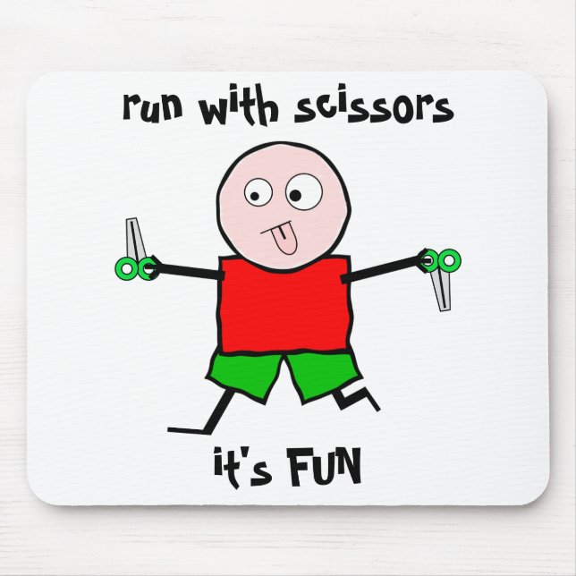 Run with scissors mouse pad (Front)