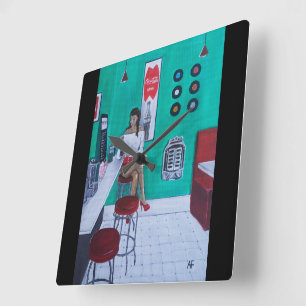 Runaround Sue Painting by Alfred Fox Square Wall Clock