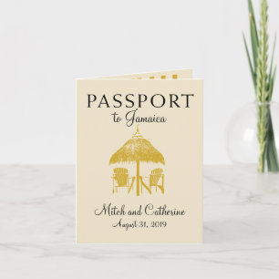 Runaway Bay Jamaica Passport Wedding Invitation