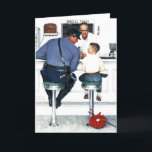 Runaway Card<br><div class="desc">Artist: Norman Rockwell | Runaway boy and policeman at lunch counter</div>