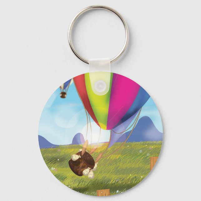 Runaway Cartoon Balloon Key Ring (Front)