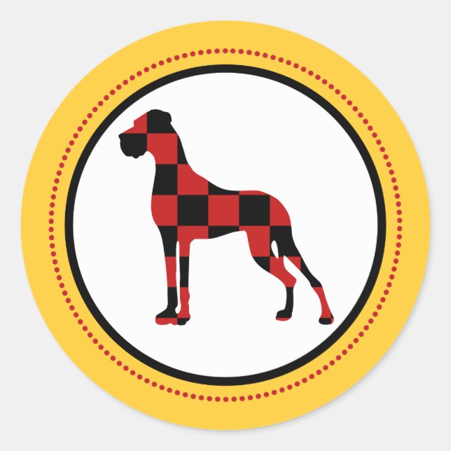 Runde Doggen Aufkleber Classic Round Sticker (Front)