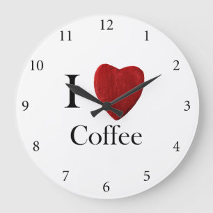 Runde Wanduhr I love Coffee Large Clock