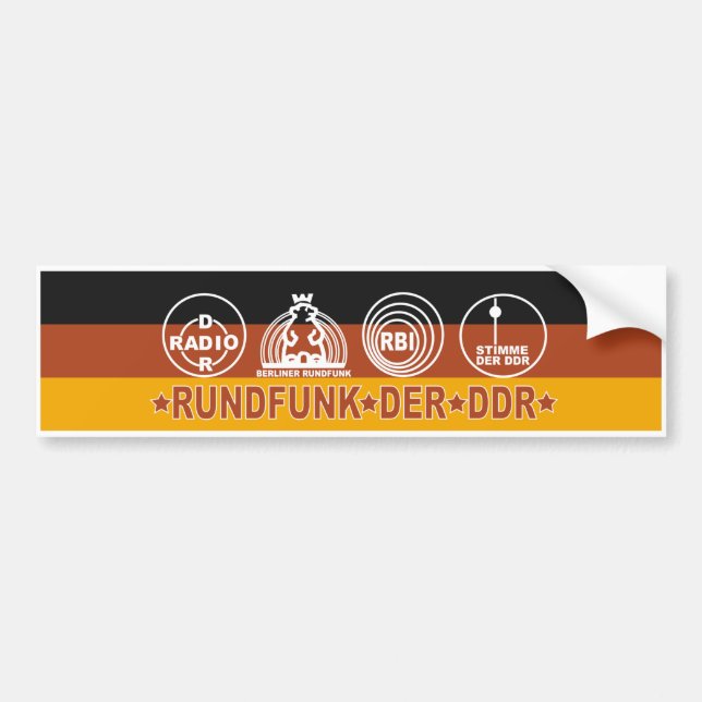 RUNDFUNK DER DDR BUMPER STICKER (Front)