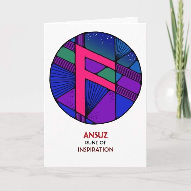 Rune Ansuz - Inspiration - Art Nouveau Card (Front)