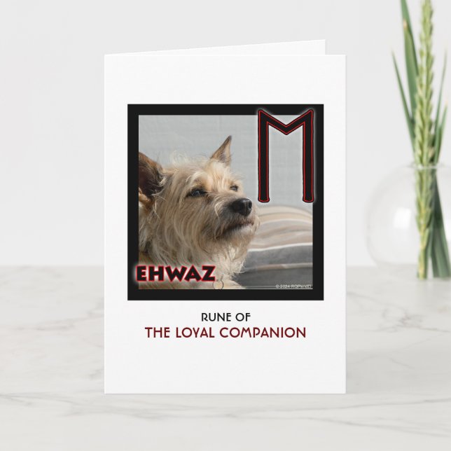 Rune Ehwaz – Loyal Companion - Faithful Dog Card (Front)