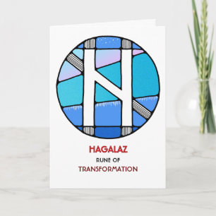 Rune Hagalaz – Transformation - Art Nouveau Card