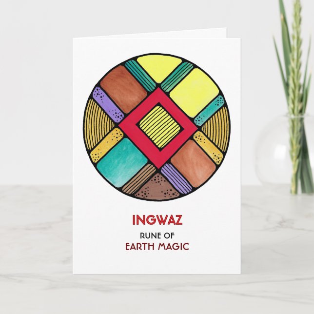 Rune Ingwaz - Earth Magic - Art Nouveau Card (Front)