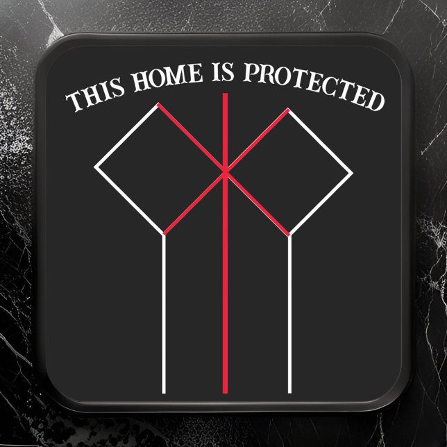 Rune Magic Home Protection Colours Symbol Square Sticker (Creator Uploaded)
