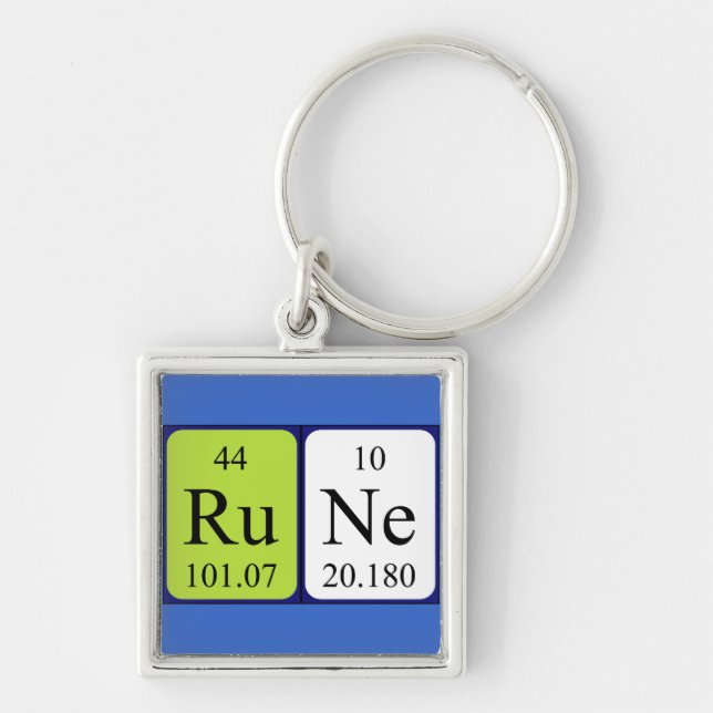 Rune periodic table name keyring (Front)
