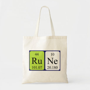 Rune periodic table name tote bag