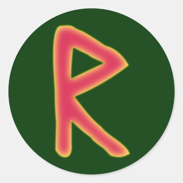 rune Raidho Futhark Classic Round Sticker (Front)