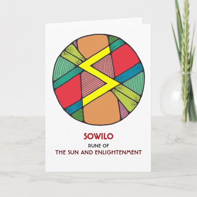 Rune Sowilo - Sun & Enlightenment - Art Nouveau Card (Front)