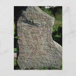 Rune stone outside Gripsholm Castle Postcard