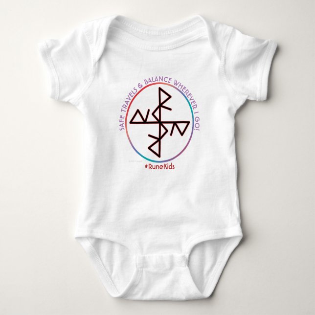 #RuneKids Safe Travels & Balance Baby Bodysuit (Front)