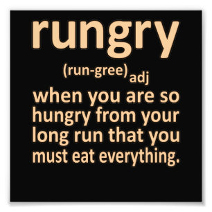 Rungry Definition Half Marathon Runner Running Gra Photo Print