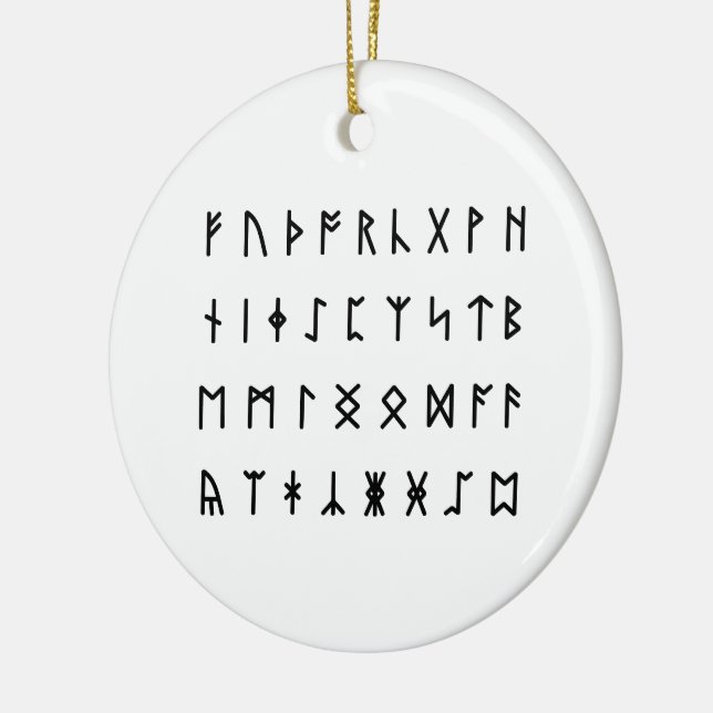 Runic Alphabet [Futhorc] Ceramic Ornament (Left)