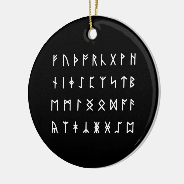 Runic Alphabet [Futhorc] Ceramic Ornament (Left)