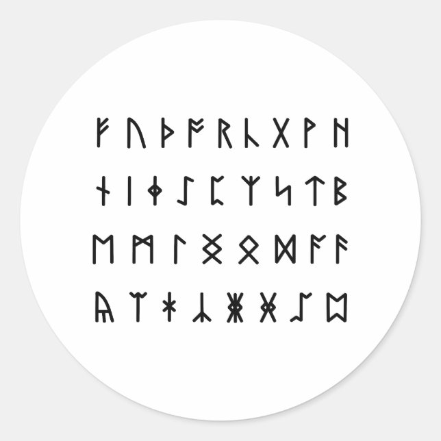 Runic Alphabet [Futhorc] Classic Round Sticker (Front)