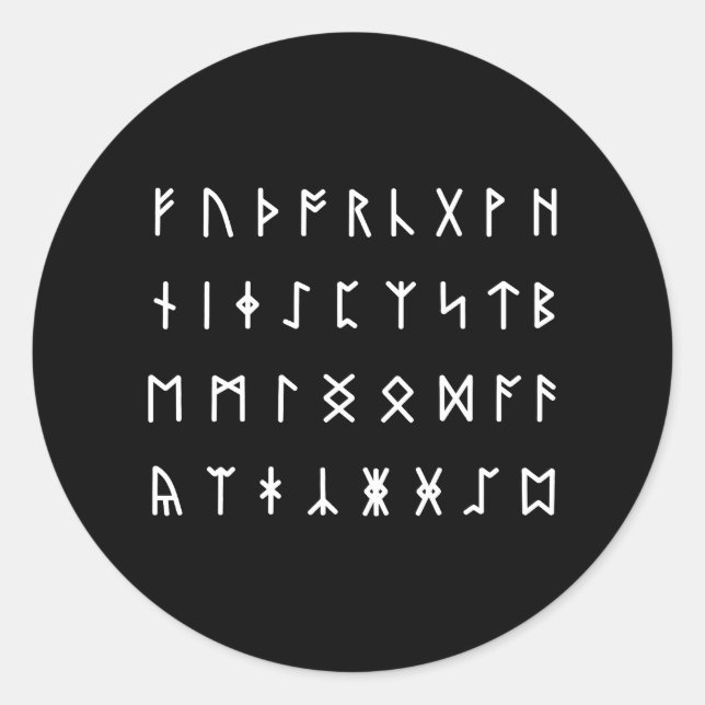 Runic Alphabet [Futhorc] Classic Round Sticker (Front)