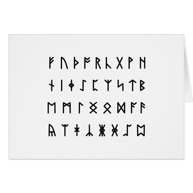 Runic Alphabet [Futhorc] Greeting Card (Front Horizontal)