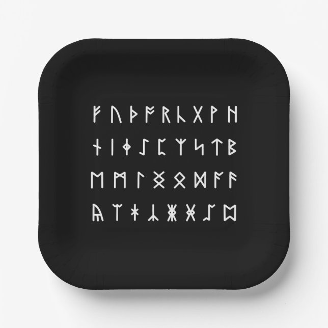 Runic Alphabet [Futhorc] Paper Plate (Front)