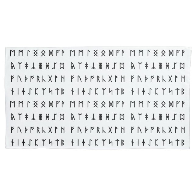 Runic Alphabet [Futhorc] Pillowcase (Front-Left)