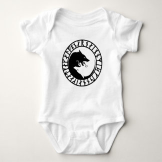 Runic Dire Wolf viking norse nordic runes Baby Bodysuit