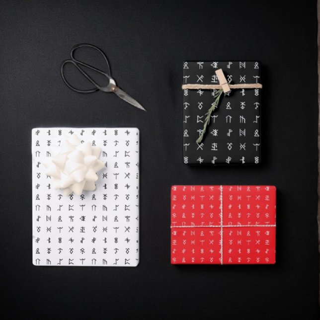 Runic Symbol White, Black & Red Wrapping Sheet Set (Creator Uploaded)