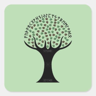 Runic Tree Sticker (Square)