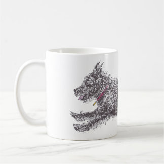 Runing Scruffy Black Terrier Mug