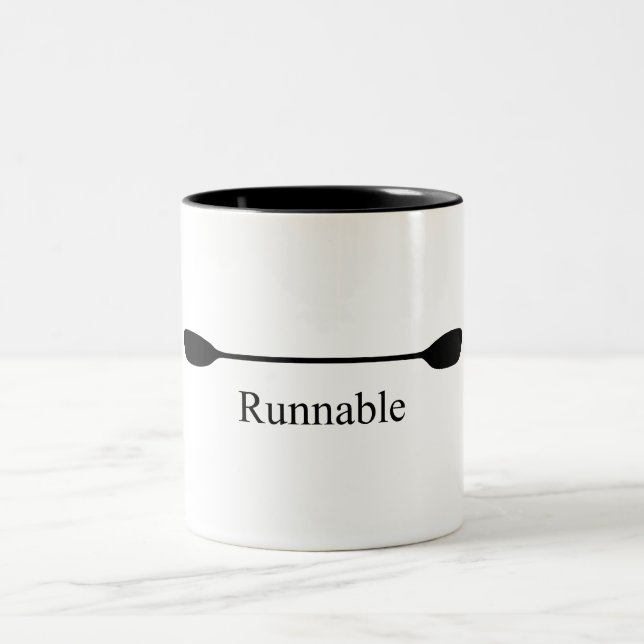 Runnable Kayak Paddle Two-Tone Coffee Mug (Center)